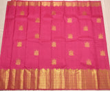 Gajri Pink Kanjivaram Silks in Classical colour combination with Golden Zari -SACH001GP