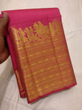 Gajri Pink Kanjivaram Silks in Classical colour combination with Golden Zari -SACH001GP