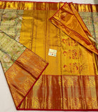 Mohini , Pure Handloom kanchipuram 6 D Allover parrots weaving unique bridal silk saree -SACH001PS