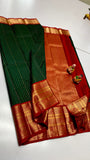 Mrinalini , Pure kanchipuram traditional silk handloom saree for women -SACH001KU