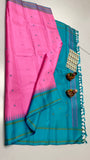 Manimeghala , Pure kanchipuram traditional silk handloom saree Silk thread butta Temple Korvai Border-SACHI001PS