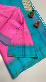 Manimeghala , Pure kanchipuram traditional silk handloom saree Silk thread butta Temple Korvai Border-SACHI001PS