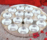 German Silver Bhog Thali set for Offering Bhog to Your Deities-LR001BT