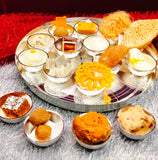 German Silver Bhog Thali set for Offering Bhog to Your Deities-LR001BT