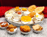 German Silver Bhog Thali set for Offering Bhog to Your Deities-LR001BT