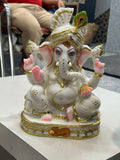 Pagdi Ganesha in Marble , Beautiful Marble Carved Statue of Lord Ganesha -NUPUR001PG