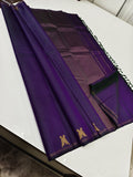 Brinda, Purple Shade Pure kanchipuram silk saree handwoven with 2 g pure jari traditional pattern-SACHI001PS