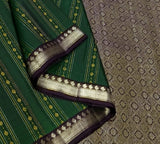 Sushmitha , Green and Black combination&nbsp; Pure kanchipuram silk saree handwoven with 2 g pure jari bridal saree collection-SACHI001GS