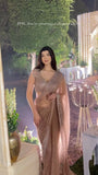 Golden Glitterati  , elegant Golden Sequins Saree for Women -SSS001GS