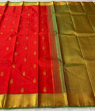 Shyamashree , elegant Kanjeevaram Silk Saree With 2 Gram Pure Gold Zari for Women -SACHI001RG