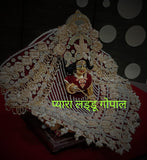 Madanamohana , Elegant Heavy Decorated Poshak with Mukut for Laddu Gopal -BRIJHP