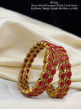 Pavizharani , elegant Matt Gold Finish Coral Bangle Set for women -SHAKI001CB