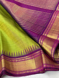 Devasena , elegant Kanchipuram Silk Handloom Saree with 2 g pure Zari -SACHI001PGV