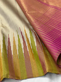 Mahamaya , elegant Kanchipuram Silk Handloom Saree with 2 g pure Zari -SACHI001WP