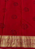 Janaki , elegant Pen Kalamkari Drawn Saree in Pure Kanjivaram Silk -SACHI001PKA