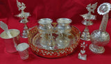 Full Set Impressive Imported German Silver Pooja Thali for Pooja-SGW001T