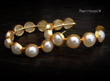 Pearl hoops earrings