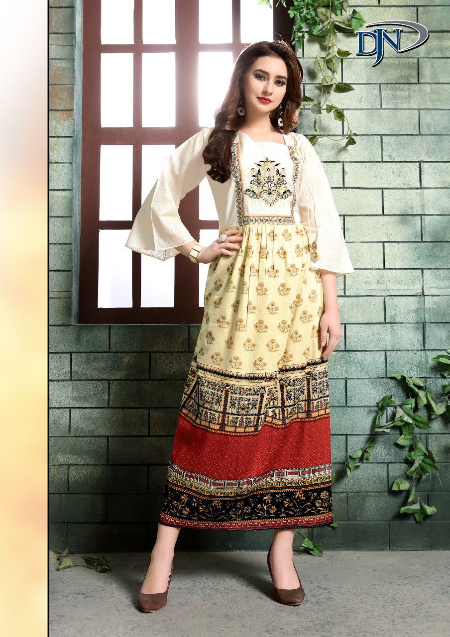 Beautiful Cotton Long Kurti for Women -FOF001KW –