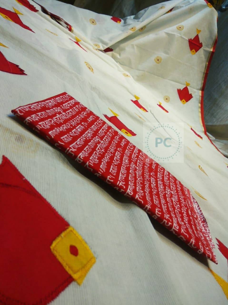 GREY - CHANDERI COTTON WITH APPLIQUE WORK