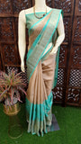 Sea Green  Kora Muslin Saree  with Tissue weaves...KTW40A