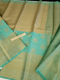 Sea Green  Kora Muslin Saree  with Tissue weaves...KTW40A