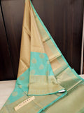 Sea Green  Kora Muslin Saree  with Tissue weaves...KTW40A