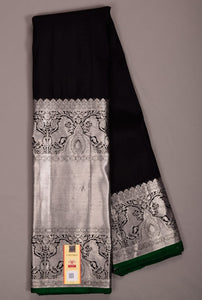 BLACK  BRIDAL PURE KANJEEVARAM SILK SAREE FOR WOMEN- 0220548