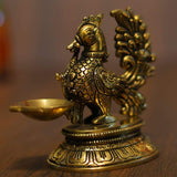 ANTIQUE FINISH BRASS CRAFTED PEACOCK DIYA -SGW001PD