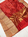 GOLD & SILVER WAVES  ORIGINAL AUTHENTIC CHANDERI SILK AND COTTON SAREE FOR WOMEN-SACS0012