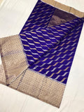 GOLD & SILVER WAVES  ORIGINAL AUTHENTIC CHANDERI SILK AND COTTON SAREE FOR WOMEN-SACS0012