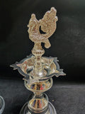 PAIR OF 2 GERMAN SILVER PEACOCK LAMPS -SGQPL001