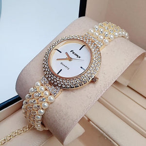 ELEGANT PEARL STRAP WATCH FOR WOMEN-MOE5WM001