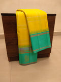 TRADITIONAL KORVAI DESIGN YELLOW KANJEEVARAM SILK SAREE FOR WOMEN-PSKSS0221231