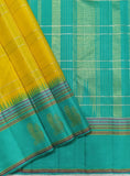 TRADITIONAL KORVAI DESIGN YELLOW KANJEEVARAM SILK SAREE FOR WOMEN-PSKSS0221231