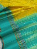 TRADITIONAL KORVAI DESIGN YELLOW KANJEEVARAM SILK SAREE FOR WOMEN-PSKSS0221231