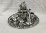 Antique Finish German Silver  festival Pooja thali -SGWPTAF001