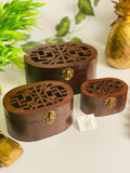 Wooden Jali Box Set Of 3 pcs-SKDB3001