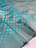 NEELAMBARI, SKY BLUE  KANJEEVARAM PURE SILK BRIDAL  SAREE FOR WOMEN -0222113 PDS