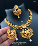 JANANI , MATTE GOLD FINISH PREMIUM QUALITY NECKLACE SET FOR WOMEN -ARTNSJ001