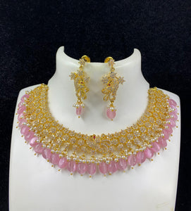 PRIYANKA,GOLDEN FINISH NECKLACE SET FOR WOMEN -AJNSW001NS