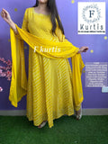 F kurtis Premium collection Yellow Kurti with Dupatta -FOFYKW001