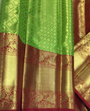 NEW BRIDAL KANJIVARAM PURE SILK HANDLOOM KORVAI DESIGNER SILK SAREE FOR WOMEN -PDS0222925