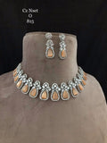 KIARA ,AMERICAN DIAMOND NECKLACE SET FOR WOMEN -MOANSW001