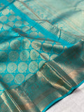 NEELIMA, Blue Brocade Kanchipuram Pure silk Handloom Saree for Women -PDSBKSS001