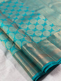 NEELIMA, Blue Brocade Kanchipuram Pure silk Handloom Saree for Women -PDSBKSS001