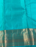 NEELIMA, Blue Brocade Kanchipuram Pure silk Handloom Saree for Women -PDSBKSS001