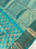 NEELIMA, Blue Brocade Kanchipuram Pure silk Handloom Saree for Women -PDSBKSS001