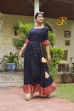 BLUE LONG RAYON KURTI FOR WOMEN -MAWBKW001