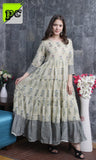 LONG FLAIR COTTON KURTI WITH MIRROR WORK -MAWKW001