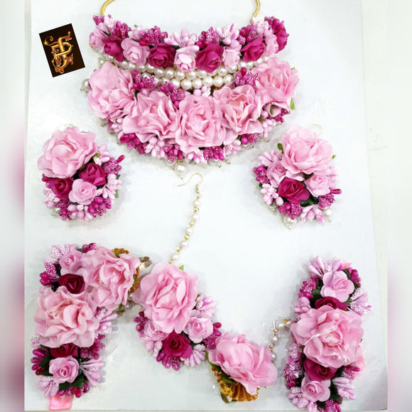 Sagarika , Pink and Purple combination Handmade flower jewellery